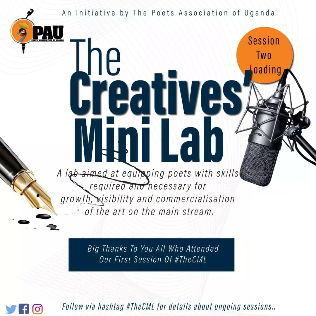 ugpoets's tweet photo. We woke up with gratitude vibes!
Thank you very much for attending.
Please share with us what you got to learn from the session on #WritingForStage.
Facilitated by @obiamwrights
Moderated by The @KlanUg.
#Writing #Theatre #theatrelife #Poetry #WeAreThePAU https://t.co/keyeZvCySZ