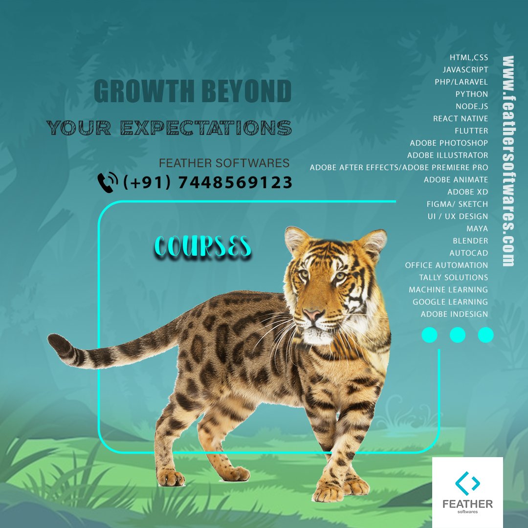 Growth beyond your expectations.

visit our website: feathersoftwares.com

#education #learning #skills #students #certification #uiux #SEO #python #wordpress #careerdevelopment #futurecareer #softwarecourses #technicalcourses #graphicdesign #nodejs #flutter #branding