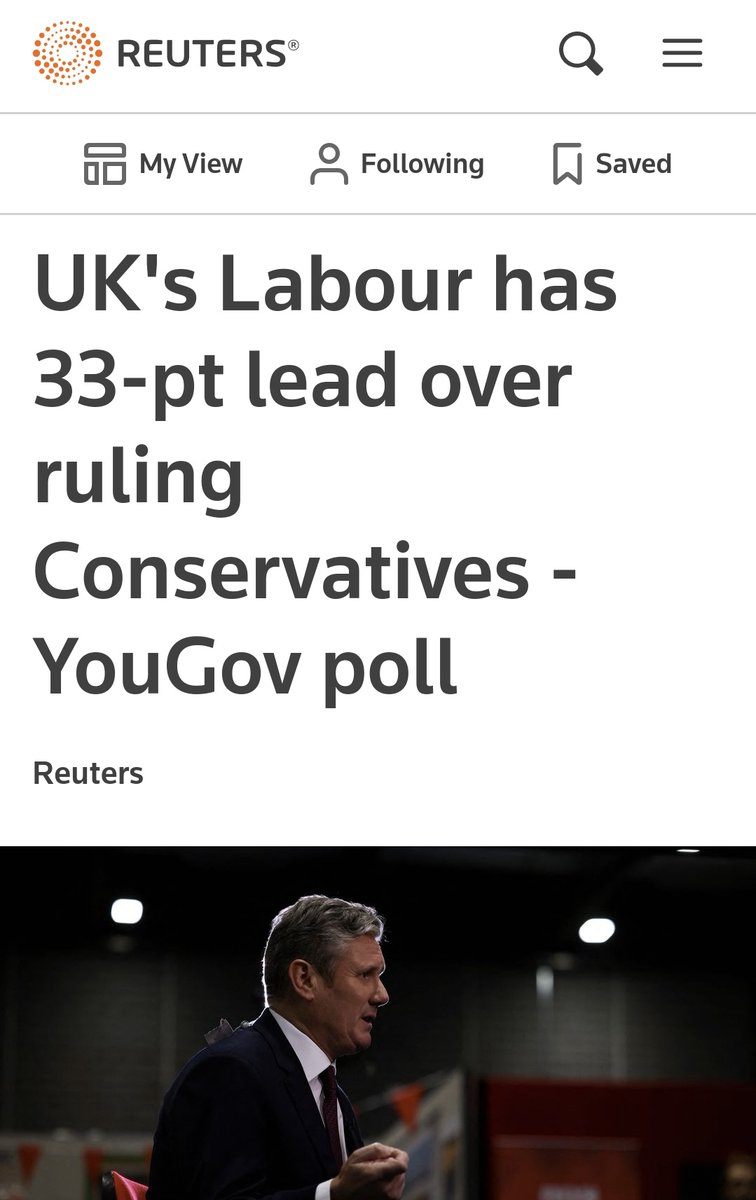 AlexTaylorNews's tweet photo. Remember how Truss promised she'd start "delivering - from day 1" ?

She has. A 33% lead for Labour 👇 (highest in 25yrs)

If I was a Conservative MP (a few of them follow me, oddly 😁) I'd be deleting the word "Tory" from my CV pretty sharpish 🤡 https://t.co/KzXWr2cvcX