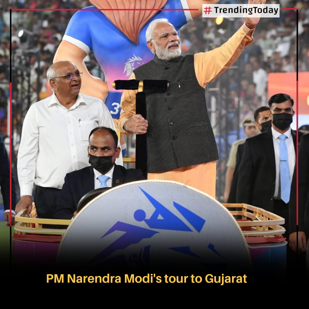 Trending_Today_'s tweet photo. PM Narendra Modi's tour to Gujarat 
#narendramodi #gujarat #primeminister #gujarattour https://t.co/X364VwoX1c