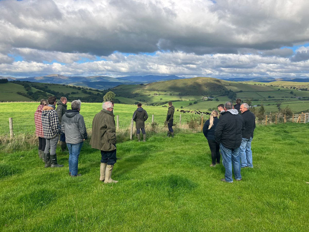 NuffieldCymru's tweet photo. Diolch yn fawr, thank you to @RichTudorLlysun and @RhidianGlyn for a fantastic day 2 of the @NuffieldFarming @NuffieldCymru farm visits - amazing to see all the changes and learn more about the two farms #teamdairy 🐑🐂🐄 https://t.co/FAmqLmmMBu