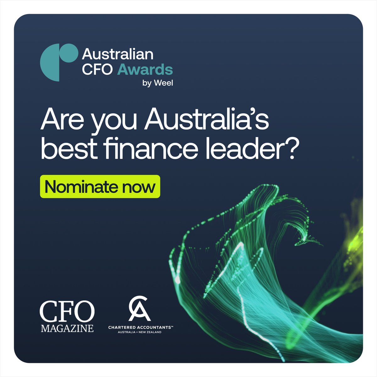 Know a CFO, Financial Controller or team making waves in the industry? Now's your chance to recognise them: info.letsweel.com/cfo-awards

<a href="/cfoseries/">CFO Magazine A/NZ</a> <a href="/Chartered_Accts/">Chartered Accountants Australia and New Zealand</a> <a href="/GoCardless/">GoCardless</a> <a href="/EFTsure/">eftsure</a> 

#AusCFOAwards2022