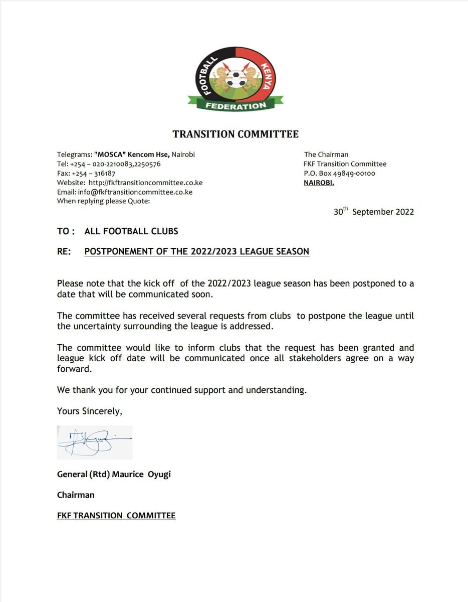 FKFtransition's tweet image. STATEMENT

#FKFTransitionCommittee