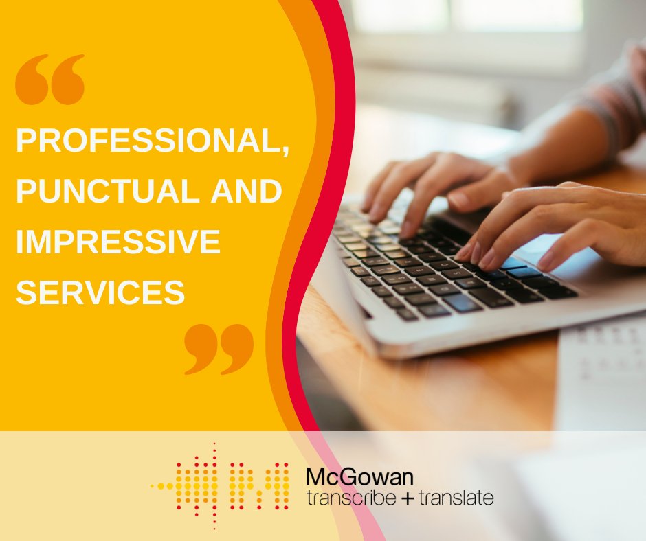 DigiTranscripts's tweet image. As well as being professional and punctual, our experienced team of transcribers are great at getting their heads around a strong regional accent. Contact us for a quote on 0800 158 3747. #TranscriptionAgencyUK  #AccurateTranscripts
mcgowantranscriptions.co.uk