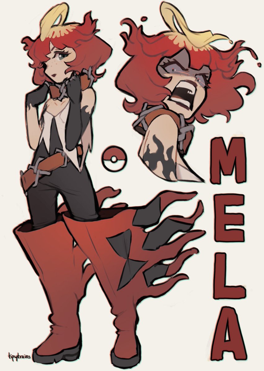 big boots and lava hair mela pokemon