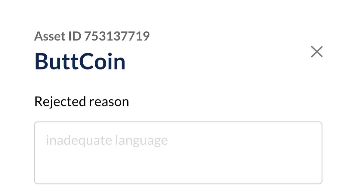 ButtCoinInfo's tweet image. We’ve been trying to get #Butts #ButtCoin verified by the @Algorand @AlgoFoundation for a while now.

We’re not fancy or endorsed but, as part of the #algofam community, would love to be acknowledged and verified by #Algorand. 

We’re asking for your help, #algofam!
