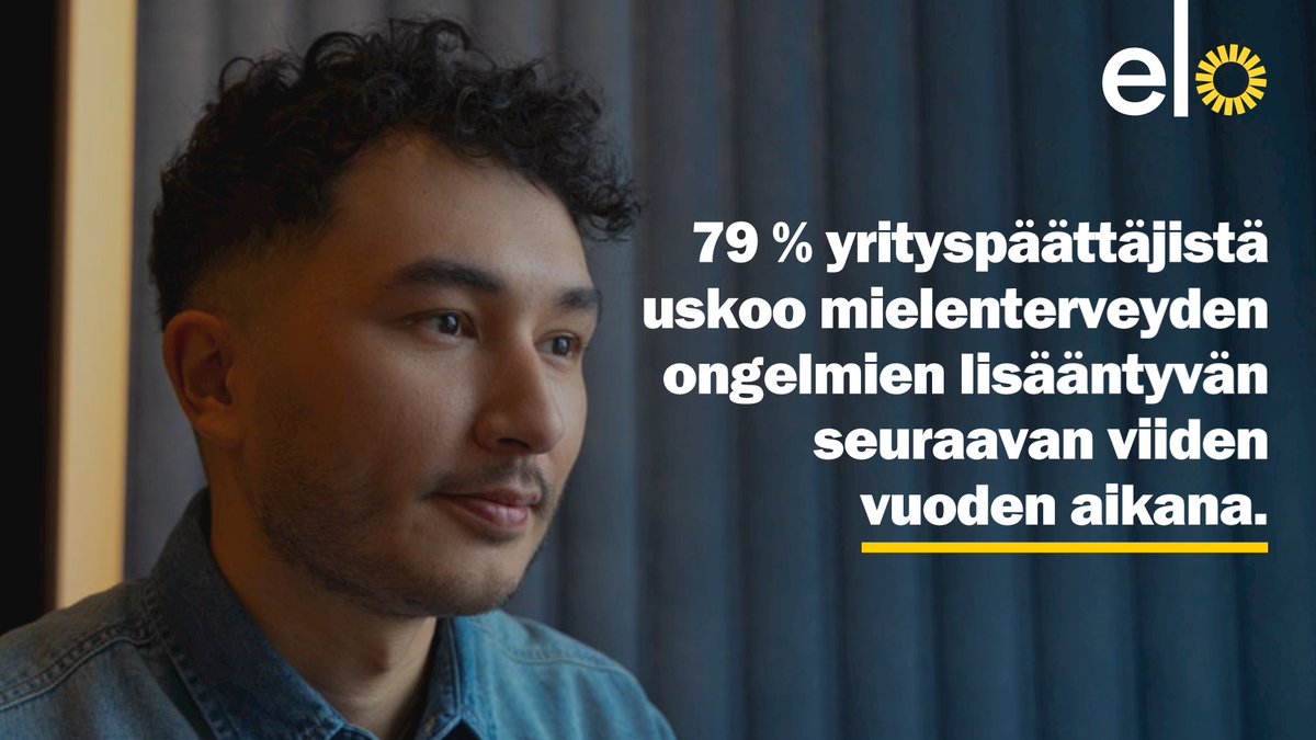 Yritysjohtajista 70 prosenttia oli huolissaan mielenterveysongelmien lisääntymisestä omassa yrityksessään lähitulevaisuudessa. Keskeisinä syinä ongelmien kasvuun pidetään työelämän hektisyyttä (60 %) ja vaatimustason kasvua (51 %).
elo.fi/fi-fi/uutiset/…