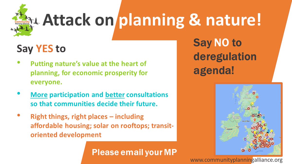 Last Friday, government's 'mini-budget' launched an attack on planning & the environment. We're asking supporters to email their MP saying no to the deregulation agenda and yes to community participation & putting the environment at the heart of policy. 1/