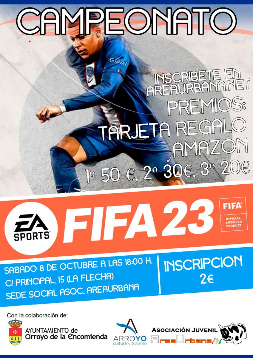 areaurbananet's tweet image. TORNEO FIFA23⚽ El sábado 8 de Octubre!!! Que no se te pase! - eepurl.com/iagQjH