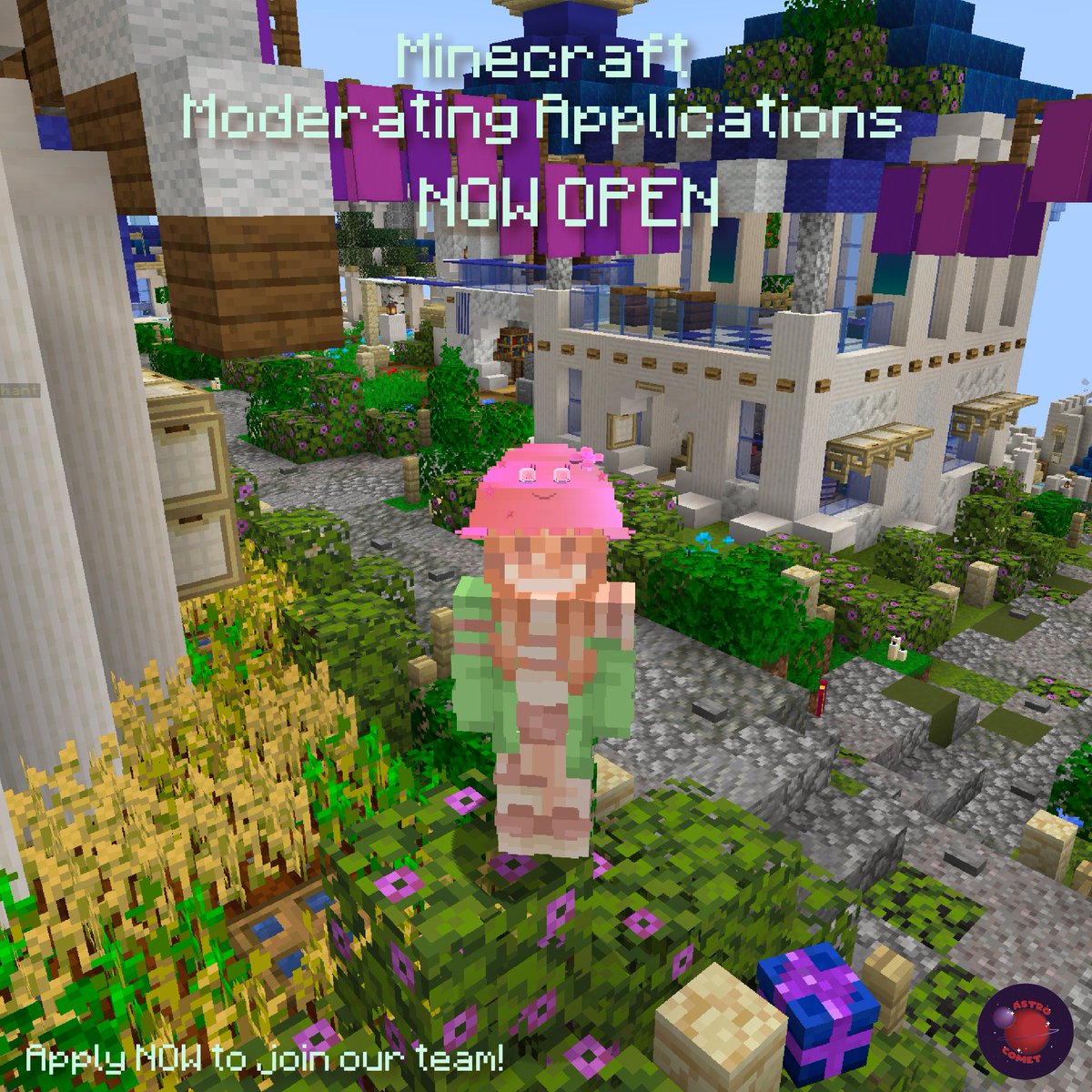 AstroCometMC's tweet photo. Our Minecraft Moderating Applications are currently open! Join our discord server to learn more on how to apply under the #staffapplications channel!✨

💫 IP: https://t.co/xHToaIYGNr 

#AstroComet #Minecraft #Hypixel #smp #Java #MinecraftServer #HermitCraft https://t.co/wrtvuhLxmU