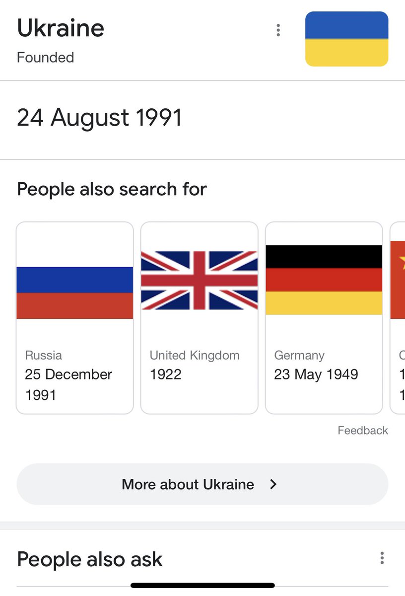Whenever someone tells me that Ukraine was always part of Russia, I love telling them that after the breakup of the USSR, Ukraine was actually formed prior to the nation of Russia 😂😂😂