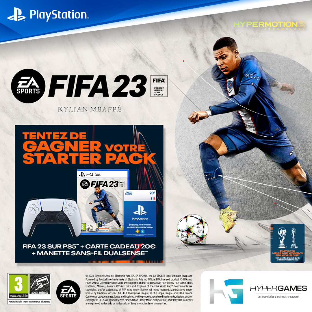 HypergamesA's tweet image. #CONCOURS 🔥
A l'occasion de la sortie de #FIFA23 , tentez de gagner 1 STARTER PACK ! 💥
(Jeu + Manette Sans Fil DualSense PS5 + Carte cadeau PlayStation)
2 gagnants au total 🎁
Pour participer :
➡Follow @HypergamesA
➡RT le tweet
TAS le 07/10
👉bit.ly/3dVDxnF