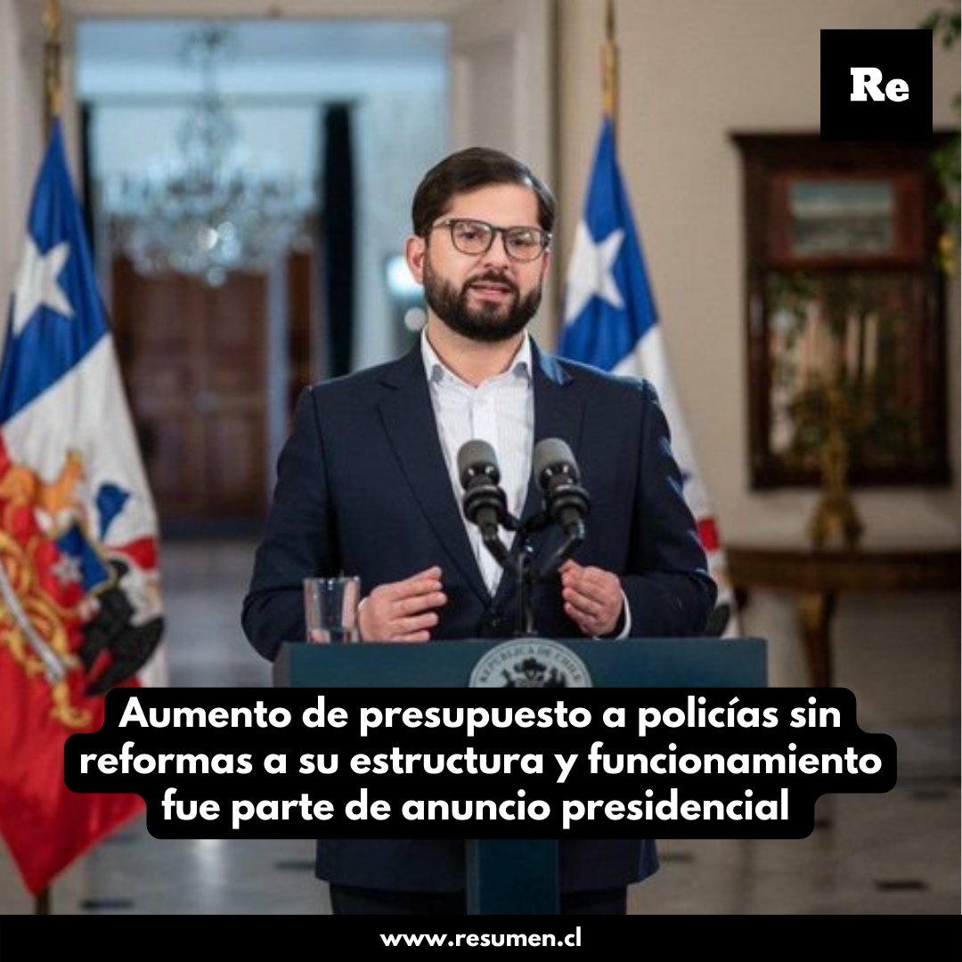 rsumen's tweet image. En #CadenaNacional Boric anunció un aumento del presupuesto de seguridad en $164 mil millones. $38 mil millones irán a la «Política Nacional Contra el Crimen Organizado» y $25 mil millones a Carabineros, duplicando años anteriores ►bit.ly/3E3ME0e