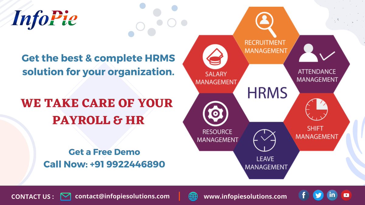 Get the best &amp; complete HRMS solution for your organization.
We take care of your Payroll &amp; HR.
To Get a Free Demo
Call us: +91 9922446890
Email us: contact@infopiesolutions.com
#payroll #payrollservices #payrollsupport #payrollmanagementsystem #smallbusinessowner