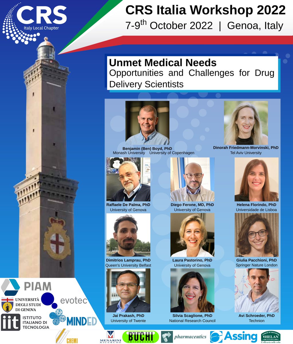 Don't miss the @CRS_Italia workshop next week (7-9 Oct) in Genoa. We're very excited about this stellar lineup! More info here: crsitalia.it/events/worksho… @UniGenova @IITalk @CRSScience