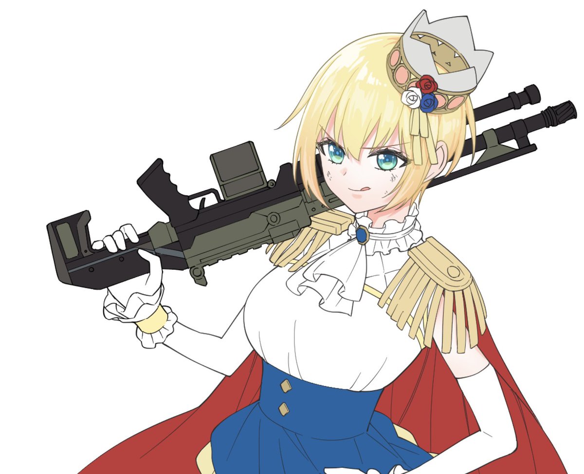 1girl blonde hair weapon solo gun gloves rifle  illustration images