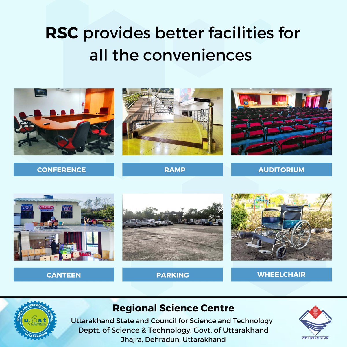RSC_Dehradun's tweet photo. The Regional Science Centre in Dehradun offers great facilities for the convenience of its visitors. These facilities include a conference hall, ramp, canteen, auditorium, parking, and wheelchair accessibility.

#regionalsciencecenter #dehradun #rsc #supportlocal #science https://t.co/U9v2uPqfdP