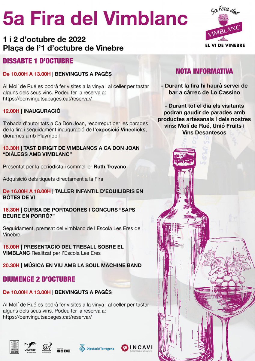 rtroyano's tweet photo. Diàlegs amb #vimblanc
#Vinebre posa en valor el seu patrimoni enològic singular. Demà tastarem i conversarem amb els seus elaboradors. Del vimblanc de l’escola Les Eres als projectes +professionals i exitosos @moliderue
https://t.co/wzcQ33gGx8 https://t.co/ejiNG8uxj3