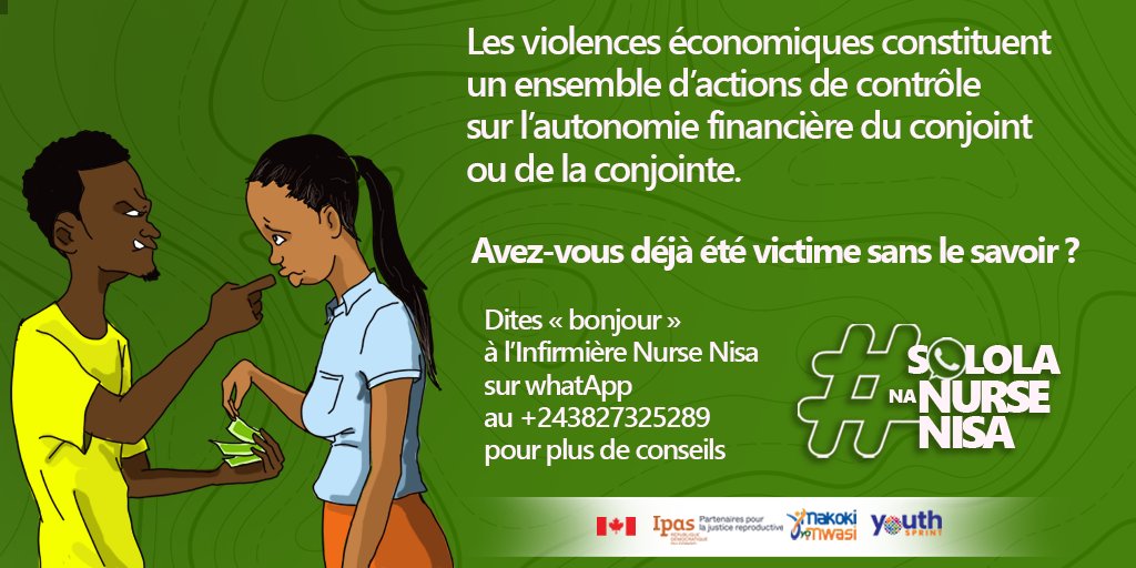 YouthSprint's tweet photo. #SololaNaNurseNisa
Les violences économiques constituent un ensemble d'actions de contrôle sur l'autonomie financière du conjoint ou de la conjointe.
@MakokiYaMwasi
@NurseNisa1 
@Mulunda_JC 
@BitumbaPamphil https://t.co/T3L4w8dlcU