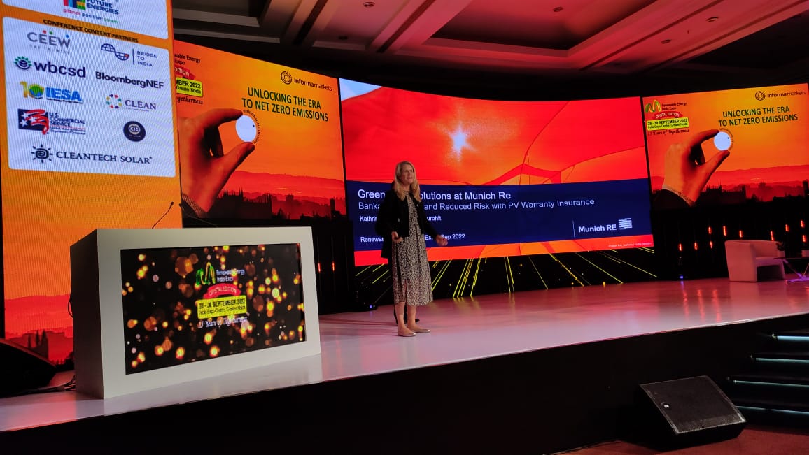 REIndiaExpo's tweet photo. Session by Ms Kathrin Sumser, Underwriter, Green Tech Solutions, Munich Re and Mr Vishal Purohit Underwriter, Green Tech Solutions, Munich Re at Renewable Energy India Expo.

Join us today Renewable Energy India Expo for more such interesting sessions!

#REIExpo https://t.co/adh3V0oIXc