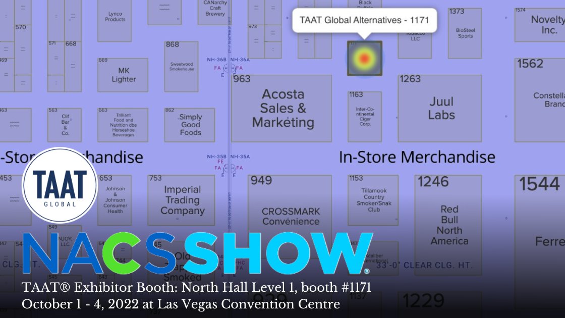 TAAT® to participate at the <a href="/nacsonline/">NACS</a> Show 2022 this weekend. TAAT® will also be hosting 2 private events for executives from the convenience industry.

taatglobal.com/blogs/q3-2022/… 

$TAAT $TOBAF
