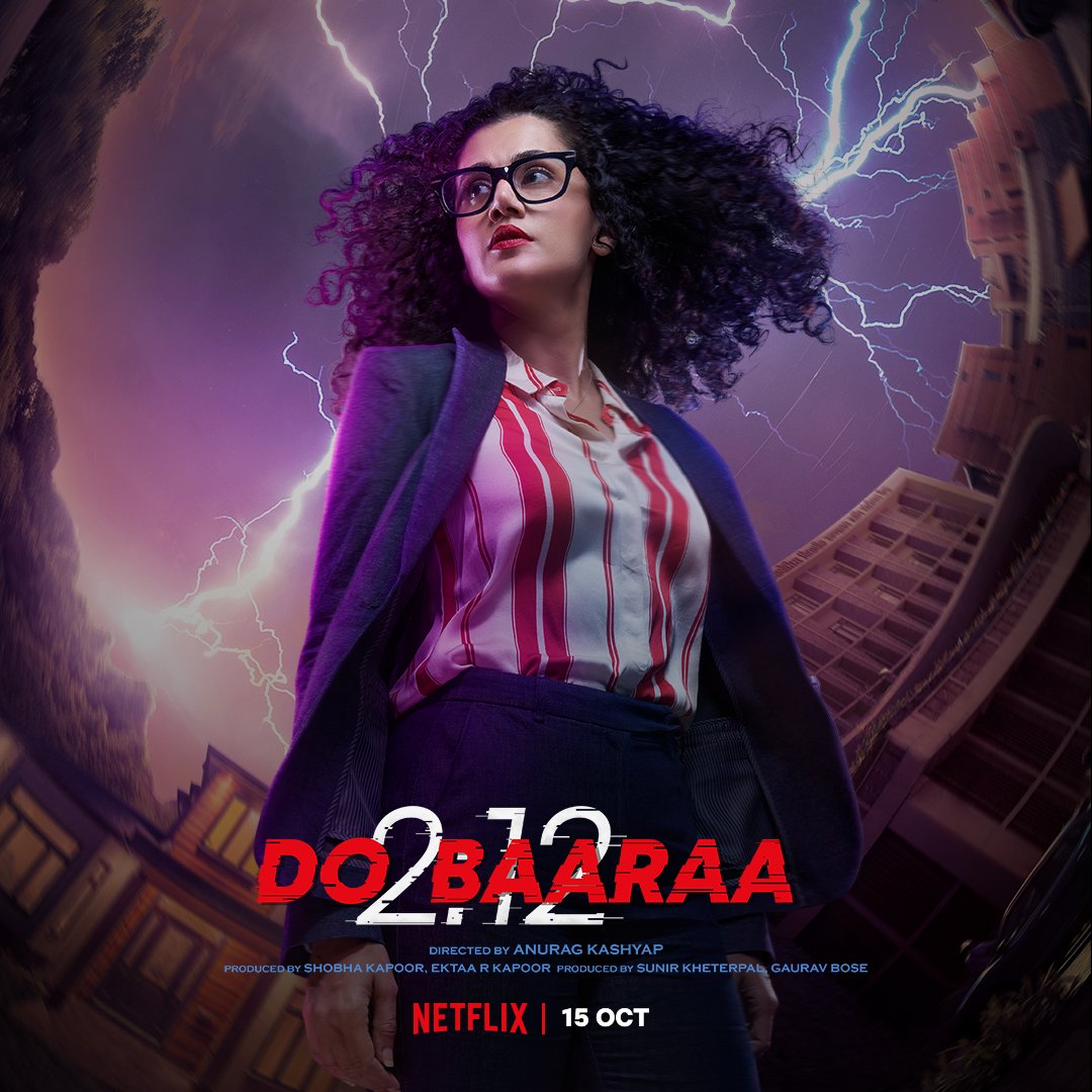 🚨 Forecast for the day at 2:12 PM: Stormy weather with a probability of time travel! ☔⚡ 

Watch @taapsee solve the mysteries of her past, present and future in this sci-fi thriller. Dobaaraa, streaming on Oct 15, only on #Netflix.

#DoBaaraaOnNetflix
