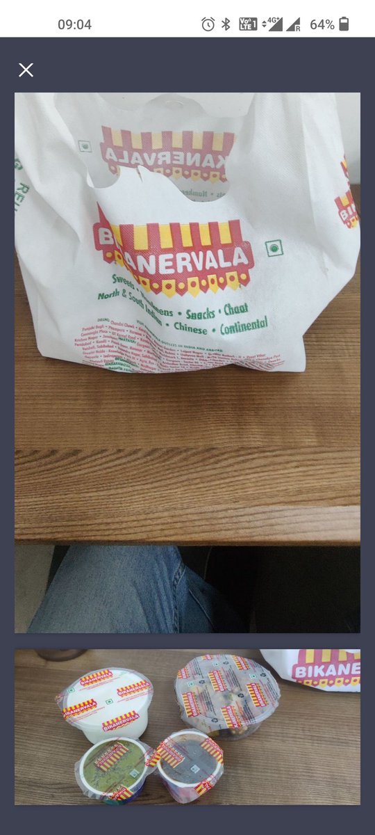 Aavara_Engineer's tweet photo. Yesterday, I ordered a Meal from @BikanervalaIN through the @Swiggy. As I simply ordered 2Nos. Quantity of the product but there I received only 1 Qty. (As the food was on a normal Bikanervala Poly Bag I opened it and saw that) I showed this to Dilivery Partner as well. [1/3]. https://t.co/eHPQgFkhpP