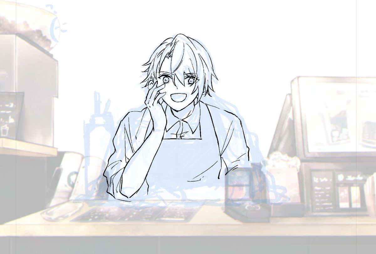 表紙の線画をずっとやってる そろそろ着地したい 倉敷 10 16ア26aのイラスト