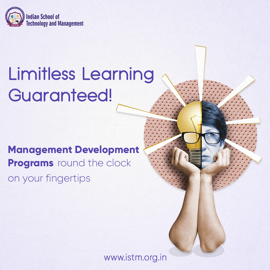 istmeducation's tweet photo. Limitless Learning is guaranteed through ISTM's management development programs, we provide timeless learning without bounds.
Enter the world of dynamic education by enrolling in one of our https://t.co/3VOQItyey4 right away!
#isbm #istm #managementdevelopmentprograms https://t.co/3CyQYCj7Eo