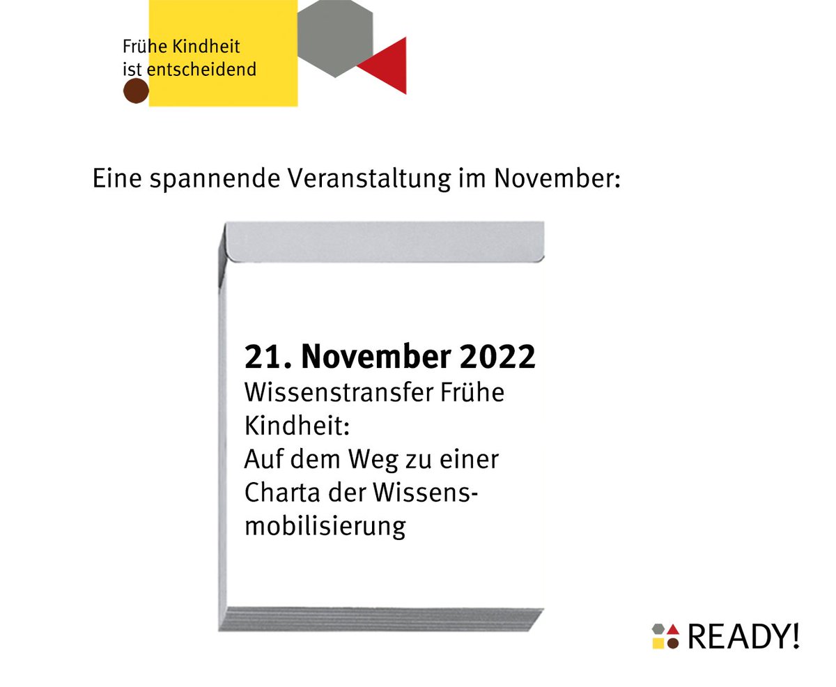 Die Alliance Enfance veranstaltet im Rahmen der Jahrestagung von @SSECR_ eine halbtägige Session zum Thema Wissenstransfer zwischen Forschung, Praxis &amp; Politik. Die Veranstaltung wird am Montag Nachmittag, dem 21.11.22, stattfinden. Infos zum Event: bit.ly/3r6w3Bd