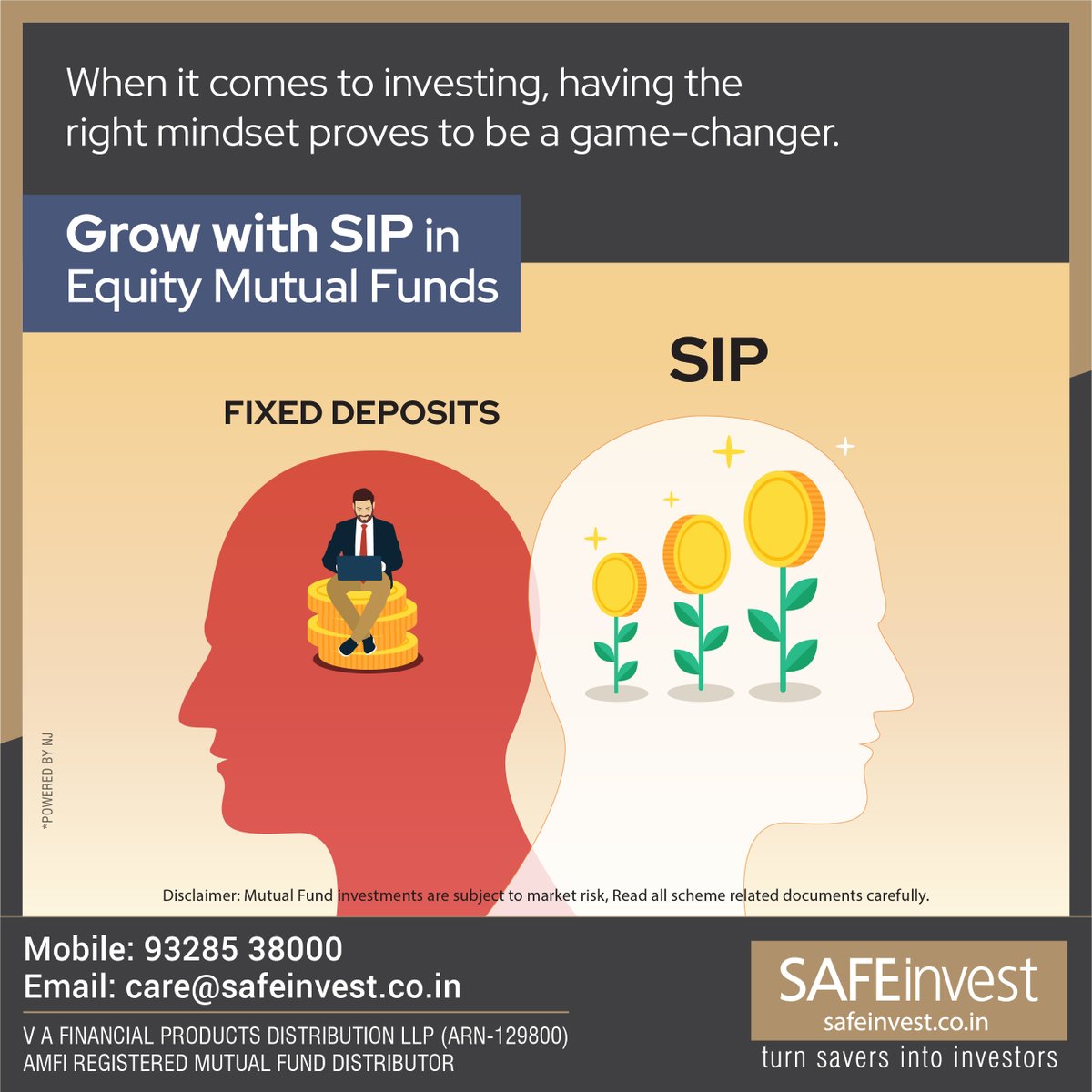 SAFEinvest_10's tweet photo. The choice you make will affect your future. So, choose the winning side by choosing SIP.
#MutualFund #SIP #LongTerm #Investment #SmartInvestment #Wealth #Investing #SafeInvest https://t.co/kB3TA2PhXL