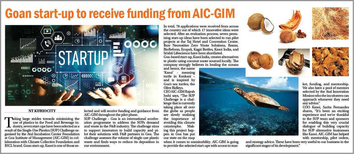 aicgim's tweet photo. We are excited to support innovation in the #sustainability and #environment conservation sector. We extend #mentorship, #strategy, network, and #funding support to all selected #startups of the #SUPChallenge organized in collaboration with @CCollectiveNet and @TajHotels https://t.co/6HylaYFZyB
