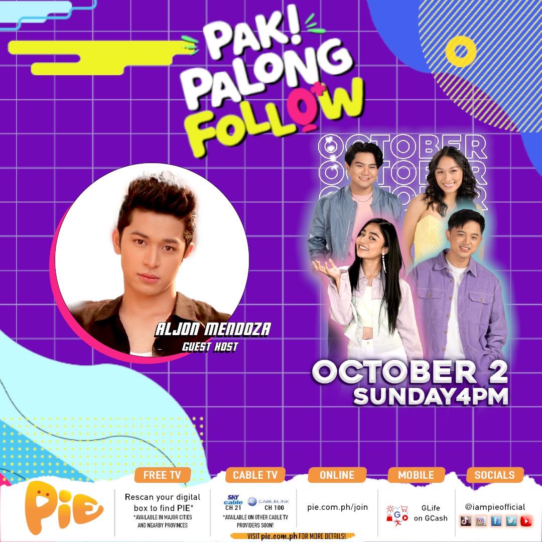 starhuntabscbn's tweet photo. HOY WE LOVE YOU!❤️

Please welcome our guest host, Aljon Mendoza! Makaka-sama natin siya for another day of discovering some pang-malakasang content galing sa mga talented pakpalongfluencers! Ngayong Sunday, October 2, 4PM dito sa #PakPalongFollow 📱 https://t.co/8W1sWGwN4d