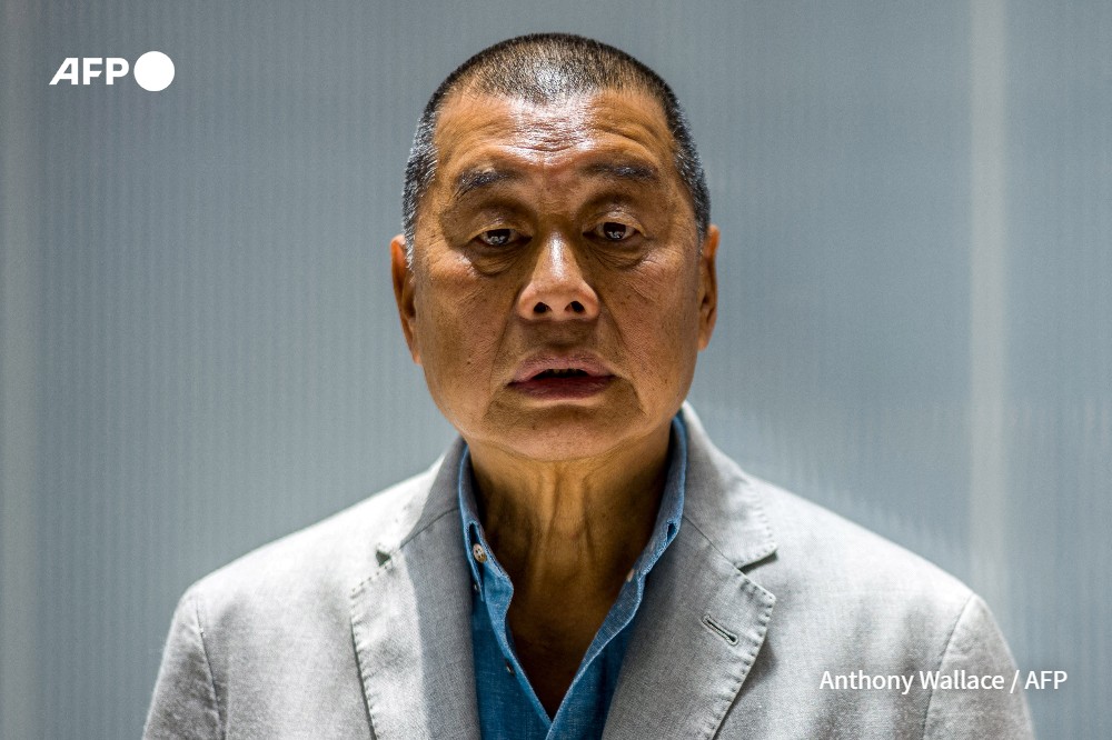 In this file photo taken on June 16, 2020, millionaire media tycoon Jimmy Lai poses during an interview with AFP at the Next Digital offices in Hong Kong. Hong Kong authorities on May 14 announced they had frozen the assets of Lai, including shares in his media publications, for breaching the city's national security law. (Anthony Wallace / AFP)