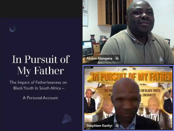 CFreesol's tweet photo. Today opening the discussion is Prof Atangana- UFS &amp; Simphiwe Kanityi, the impact of fatherlessness on black youth in South Africa. https://t.co/UUuDj7cPEv