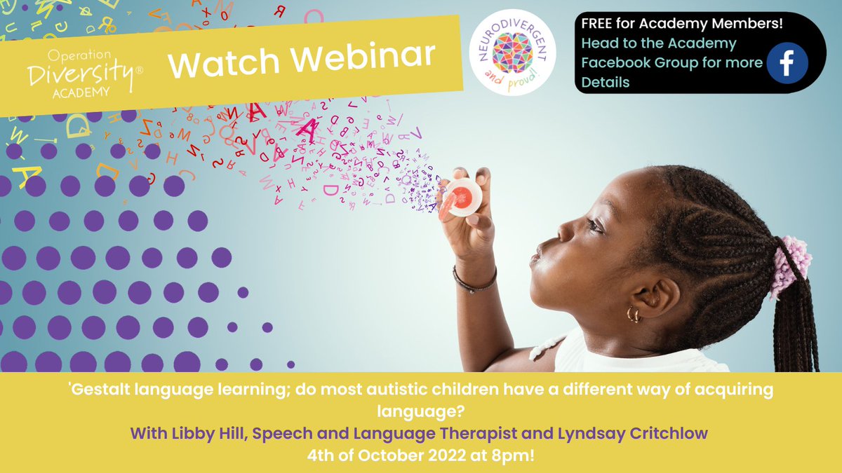 Live webinar to watch next week, sign up here: ow.ly/6rH150KVn9a

Does your child repeat phrases from TV? Do they talk in sentences but don't appear to understand?
Join <a href="/SmartTalkers/">Libby Hill</a> to learn about the implications for education and how to support language development.