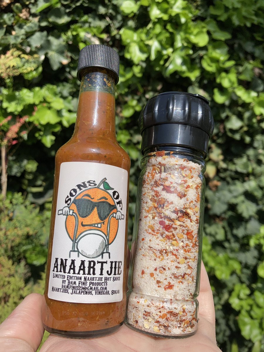 OK so we have a special offer for Friday!! 
All orders over R350 placed today, will receive a free Sons of Anaartjie and a free flavoured salt grinder. Email damfine123@gmail.com if you would like to receive our price list. RT this and stand a chance to win a set too.