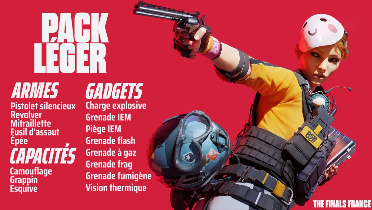 TheFinalsFRA's tweet photo. Si comme nous, vous n'avez toujours pas votre accès, voici de quoi patienter 🥹
On vous présente le package "Léger" où vous pourrez sélectionner une arme 🔫, une capacité 🦸 et trois gadgets ⚙️⚙️⚙️
On en parle ici : https://t.co/RJ2F8pVSuP 🇫🇷
#REACHTHEFINALS
#LightPack https://t.co/ucaAp8sMvL