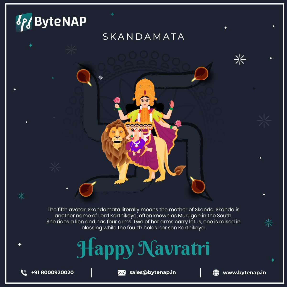 May this Navratri brighten up your life with Joy, Wealth &amp; Health. Greetings from ByteNAP Networks.

buff.ly/3BPxV6s

#navaratri #navaratri2022 #website #server #hosting #webhosting #webhostingcompany #india