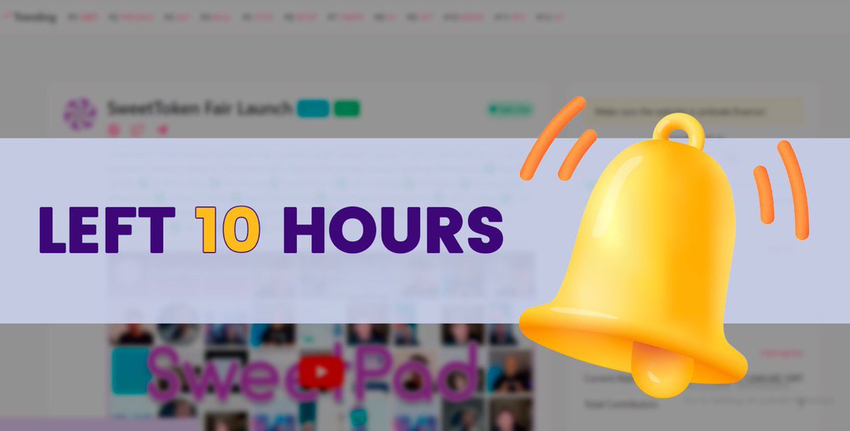 SweetPad_'s tweet photo. Hey Sweeties 🍭

 Only 10 hours left ‼️

🤸🏻‍♂️ Hurry up to participate in our Fair Launch and double your contribution

🛒 https://t.co/sZQwoLY6f1

⏱ Official ApeSwap Listing on 30 Sep., 22:00 UTC 🍭 https://t.co/UM9AKB9RFR