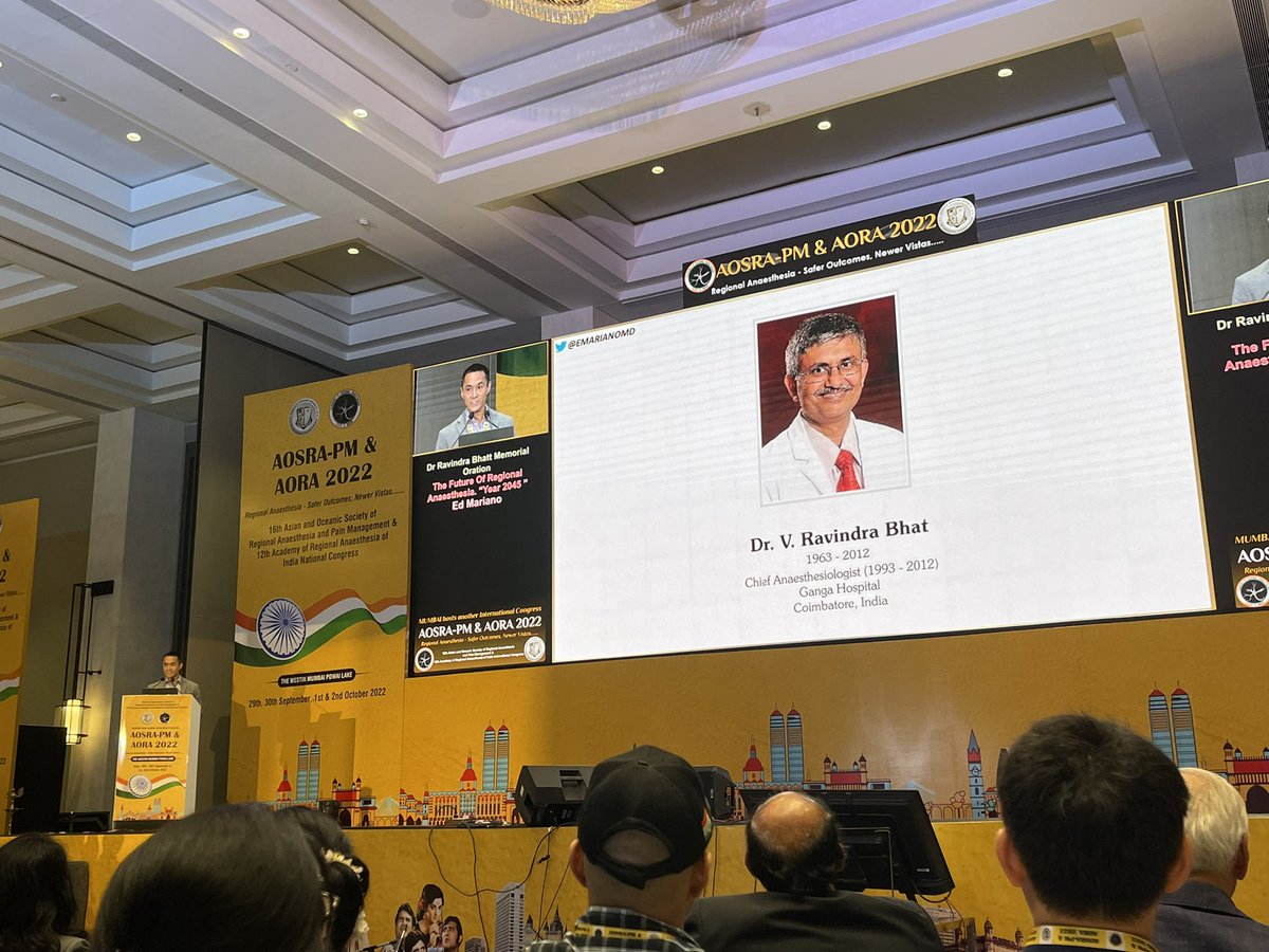 MinervMaria's tweet photo. @EMARIANOMD as Orator for the Dr. Ravindra Bhatt Memorial Oration “The Future of Regional Anaesthesia ‘Year 2045’” https://t.co/h4sT5TXBls