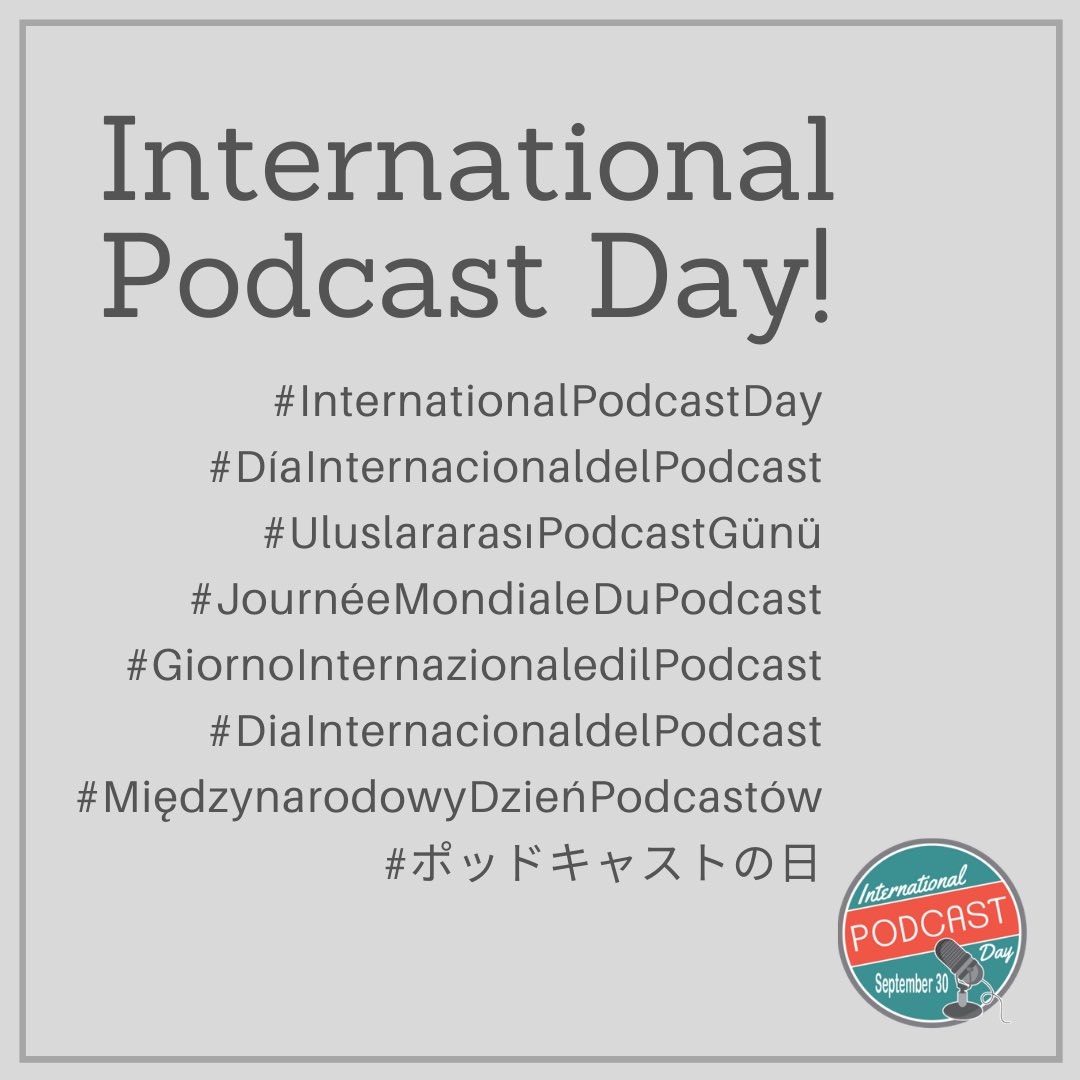 Happy #InternationalPodcastDay Check out @JeffDwoskinShow & some of my pals @proboothcast @fsfpopcast @TheSceneSnobs @thebtbpc @SalAndBobShow @WeekendUpNate @theberardo @jimmystarshow @3geekspodcast @RaphaelMoran @CoffeeWthKenobi Follow. Listen. Give 5 stars. Celebrate w/us!