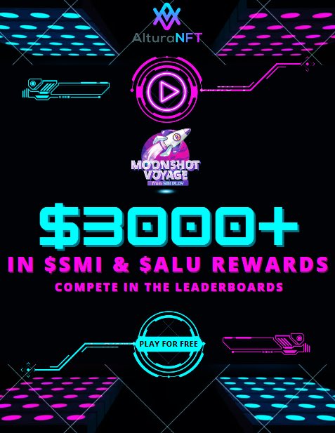 SMIPLAY's tweet photo. 🚀 Playing games will never be the same again 😉 Play #MoonshotVoyage and compete in the leaderboards for $3000+ in $SMI and $ALU rewards 😱

#F2P #P2E #SMI #SMIPLAY #AlturaNFT #cryptogaming #memecoin #safemooninu #metaverse #blockchain https://t.co/Cq87dz1InA