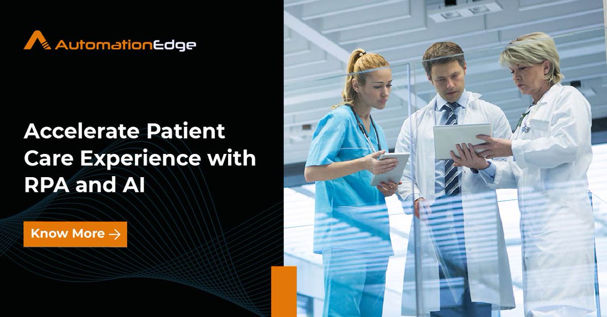 AutomationEdge's tweet photo. Leveraging #RPA and #AI helps #healthcare organization to tap into patient wellness with better #EHRmanagement and patient scheduling. 

To know more check AutomationEdge #healthcaresolution for transforming patient and employee experience. 

https://t.co/yRjDu0m6oV

#hospitals https://t.co/LJmj5wxMLv