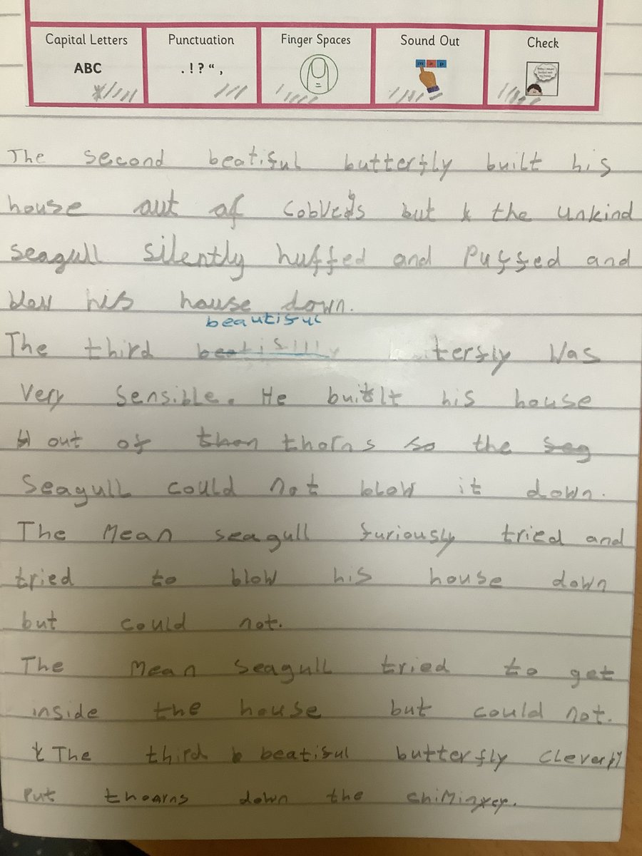 Year 1 and 2 have been busy innovating the story 'The Three Little Pigs,' they then produced some amazing writing based on our innovated story of 'The Three Beautiful Butterflies." Well done!