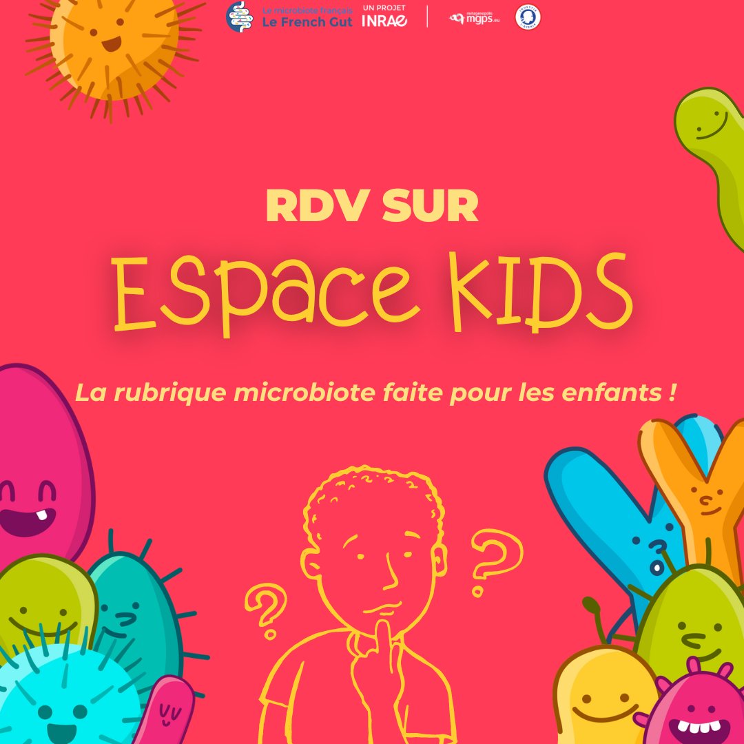 𝐕𝐨𝐮𝐬 𝐩𝐚𝐫𝐥𝐞𝐳 𝐝𝐮 𝐦𝐢𝐜𝐫𝐨𝐛𝐢𝐨𝐭𝐞 𝐚̀ 𝐯𝐨𝐬 𝐞𝐧𝐟𝐚𝐧𝐭𝐬 ❔

👋Le French Gut sensibilise les #enfants au #microbiote intestinal, son lien avec la #santé et comment en prendre soin ! 

👉RDV sur la rubrique ESPACE KIDS de notre site internet !

<a href="/INRAE_France/">INRAE</a>