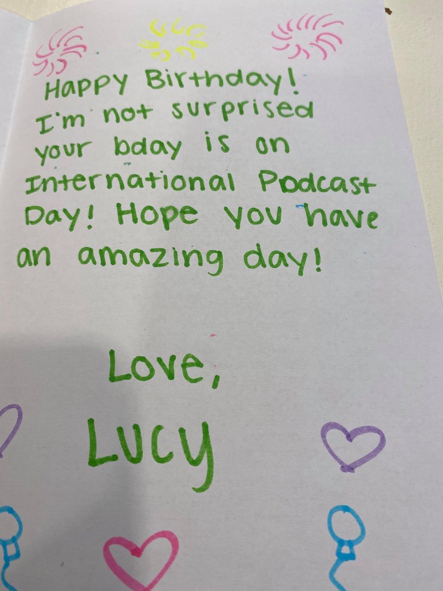 This card from my daughter cracks me up #InternationalPodcastDay @podcastday #BOTD