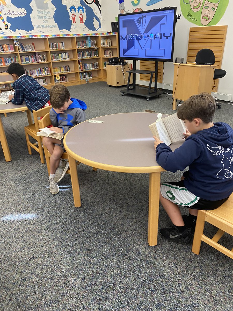 MrsSheroff's tweet image. Exploring the library! 📚😃