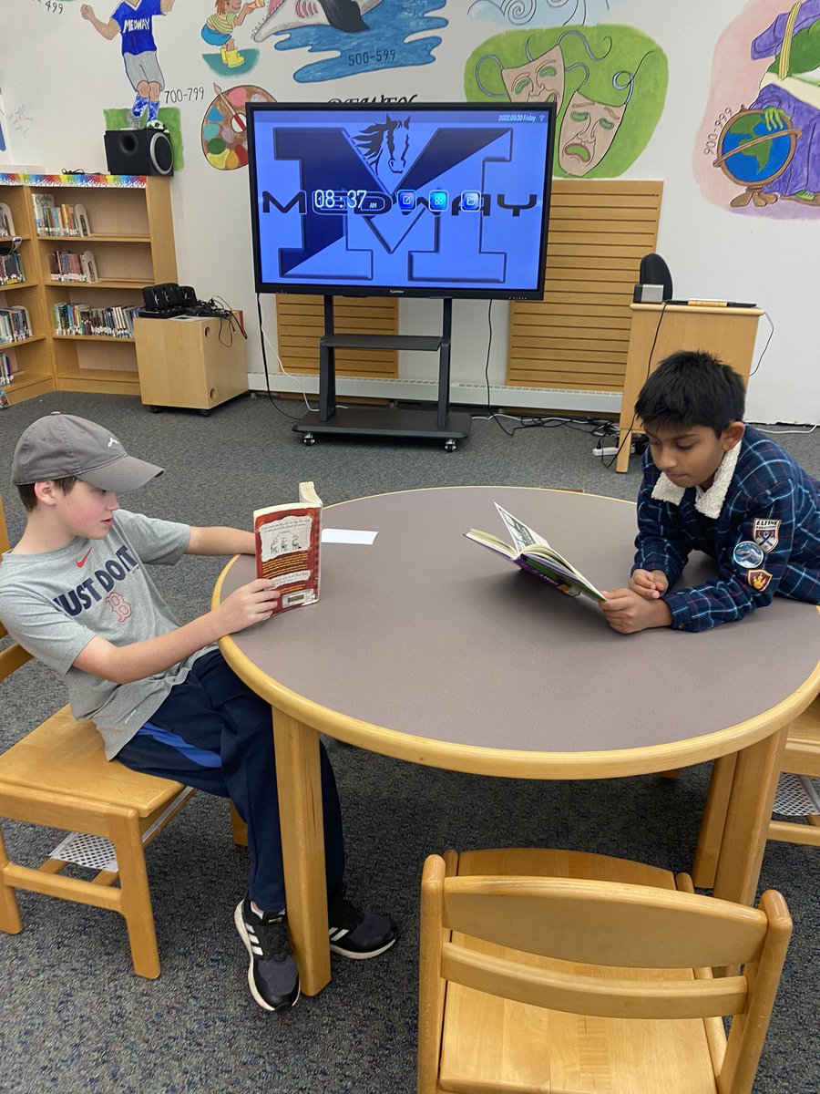 MrsSheroff's tweet image. Exploring the library! 📚😃