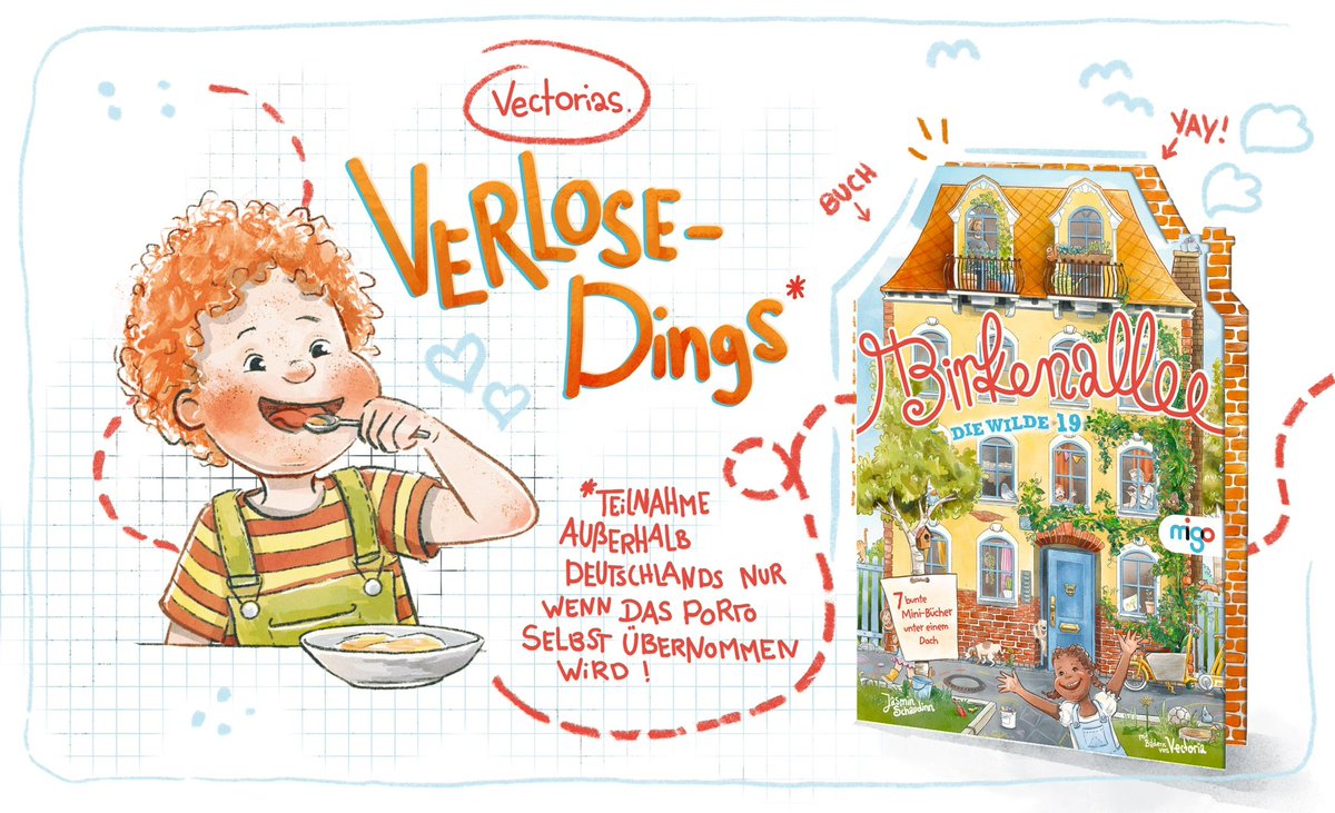 Willkommen in der Birkenallee! Zur Feier des Tages verlos-dingse ich 2x eine Ausgabe der Birkenallee. Ein Buch mit 7  Büchlein rund ums bunten Haus, illustriert von mir.

Zum Mitmachen:
- das hier Retweeten
- Glück haben

Ausgelost wird diesen Sonntag 12:00!

🧡🧡🧡